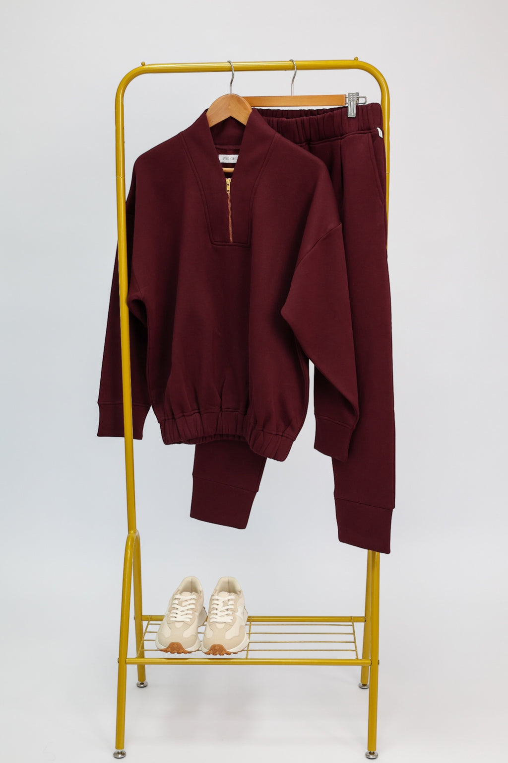 Margot Zip Detail Sweatshirt in Burgundy
