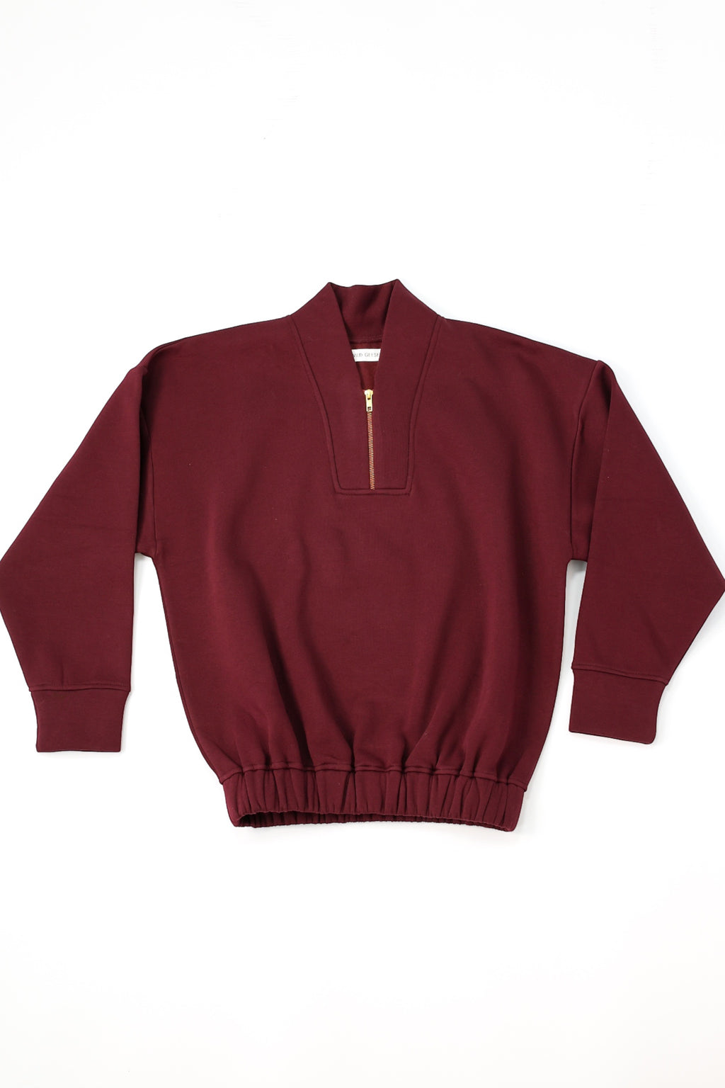 Margot Zip Detail Sweatshirt in Burgundy