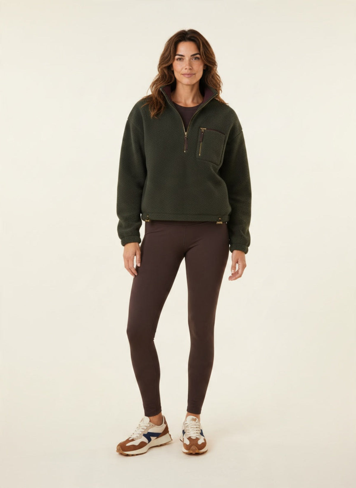 Forest green fleece with chocolate set