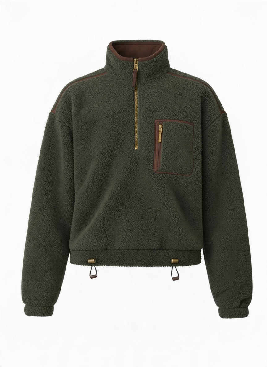 Green Fleece with Half-Zip mannequin