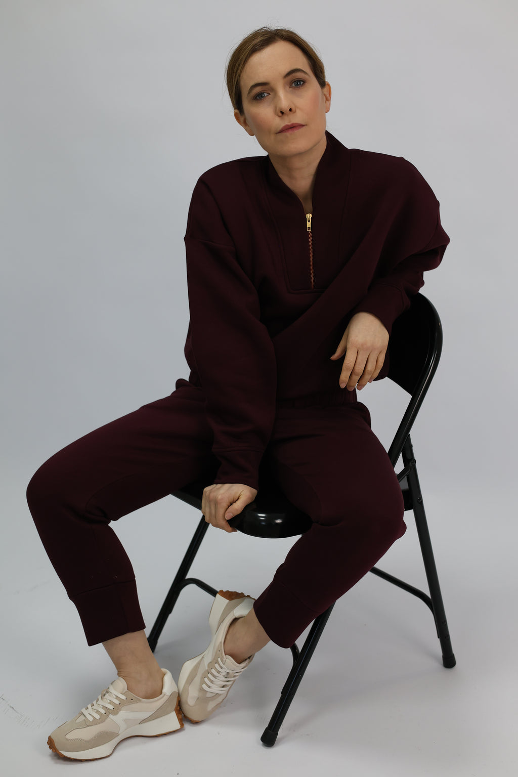 Burgundy half zip sweatshirt