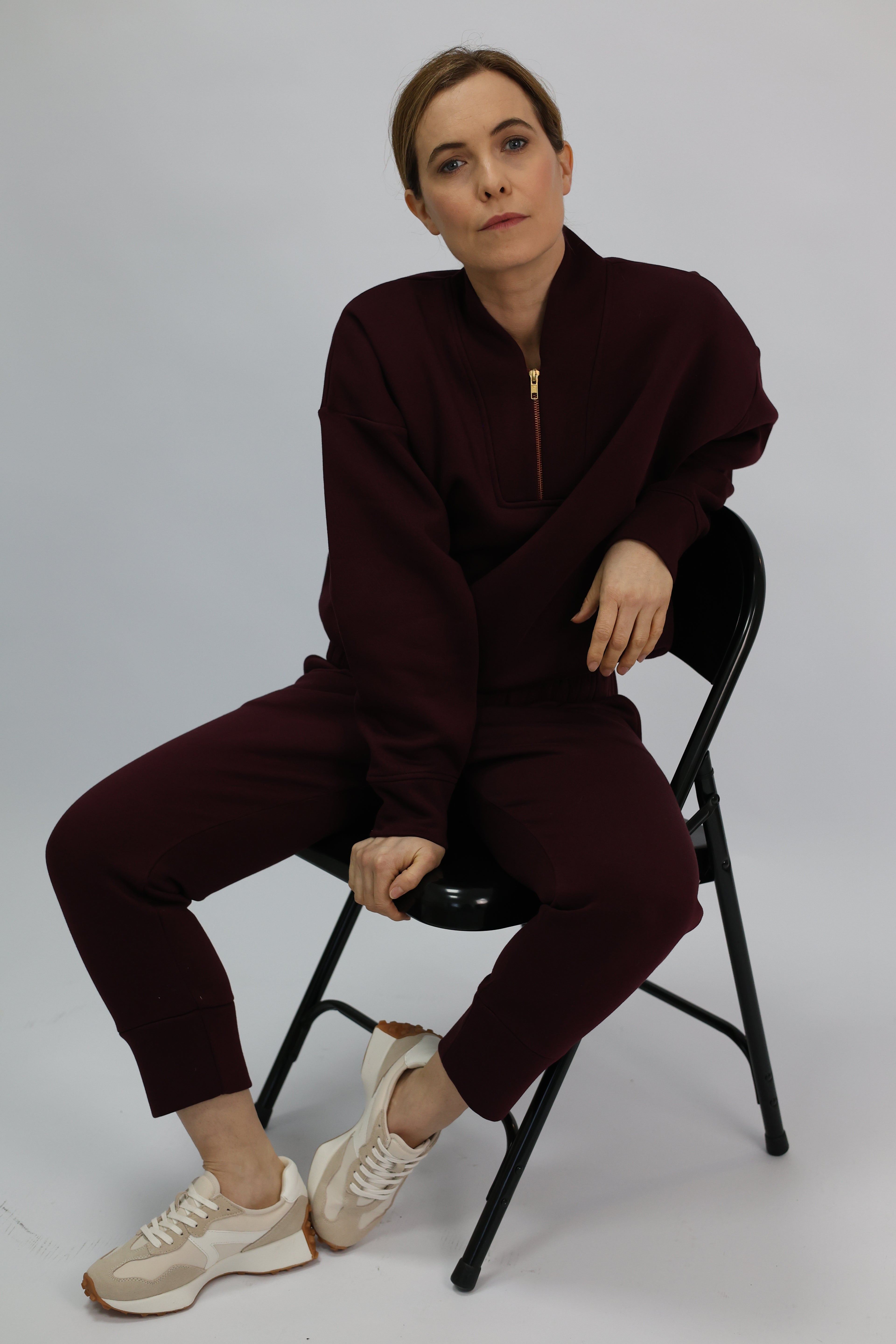 Burgundy half zip sweatshirt